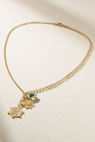 True Love Medium 18-Karat Gold, Topaz and Diamond Necklace