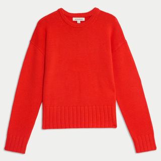 Pure Merino Wool Ribbed Crew Neck Jumper