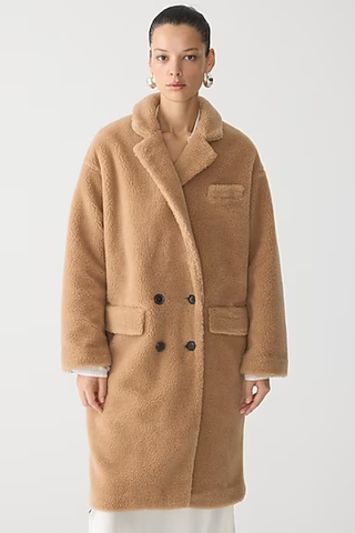 J.Crew Relaxed topcoat in sherpa blend