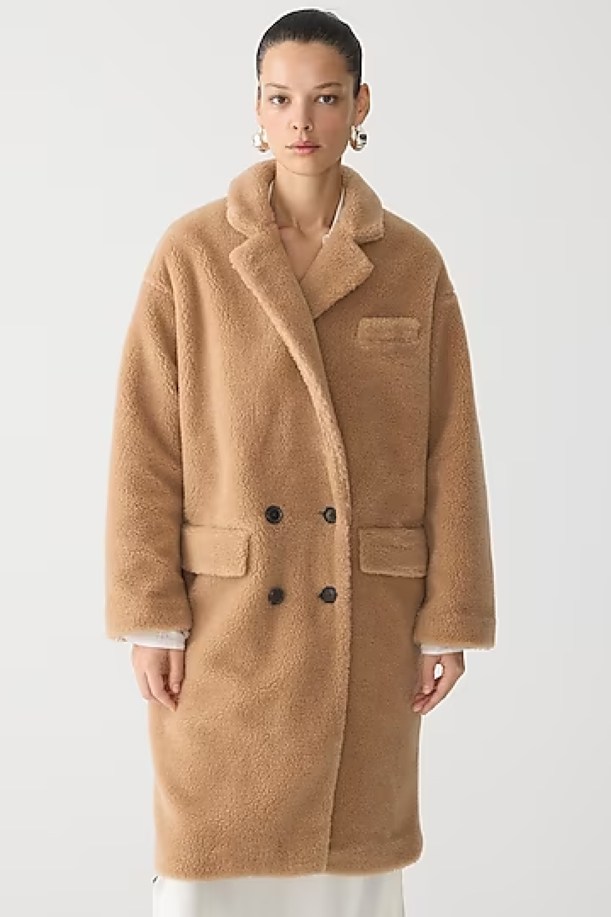 J.Crew Relaxed topcoat in sherpa blend