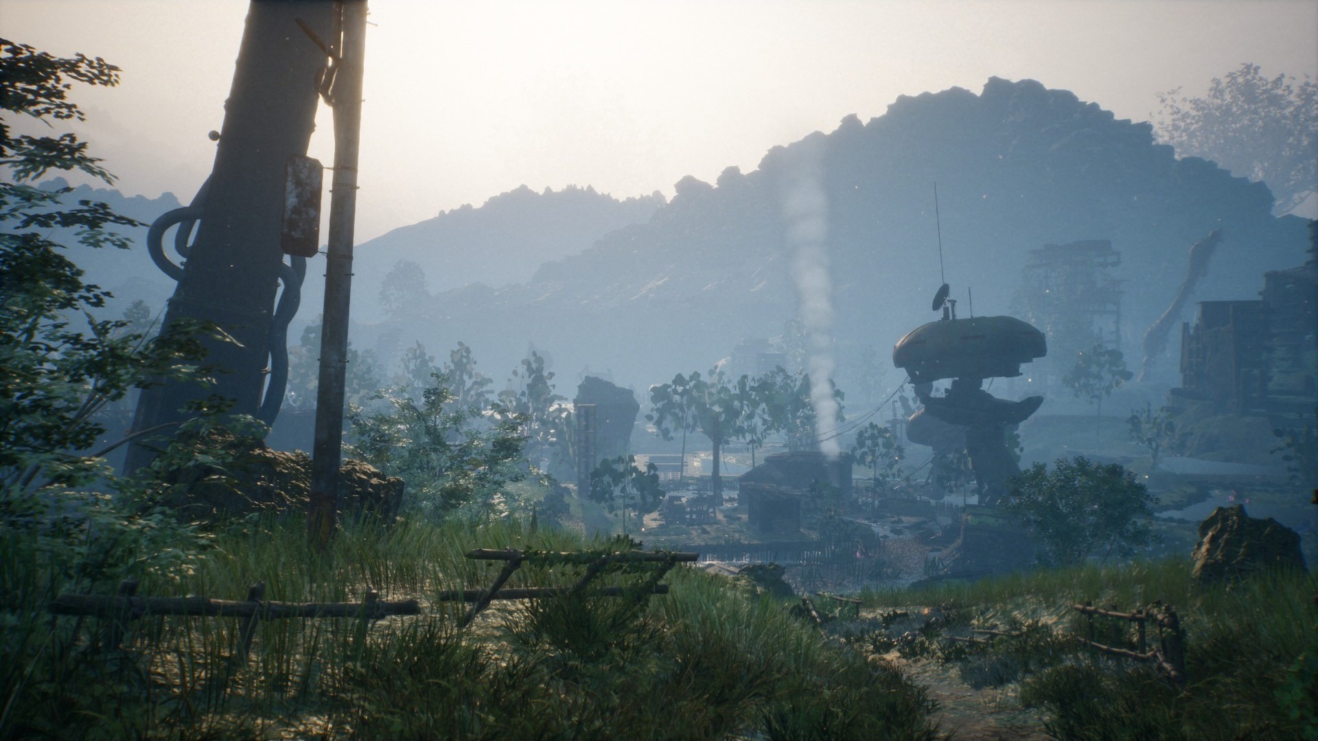 A screenshot of the environment in Beast of Reincarnation by Game Freak.