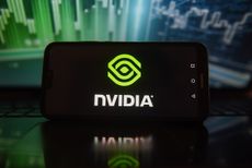 The Nvidia logo on a smartphone screen