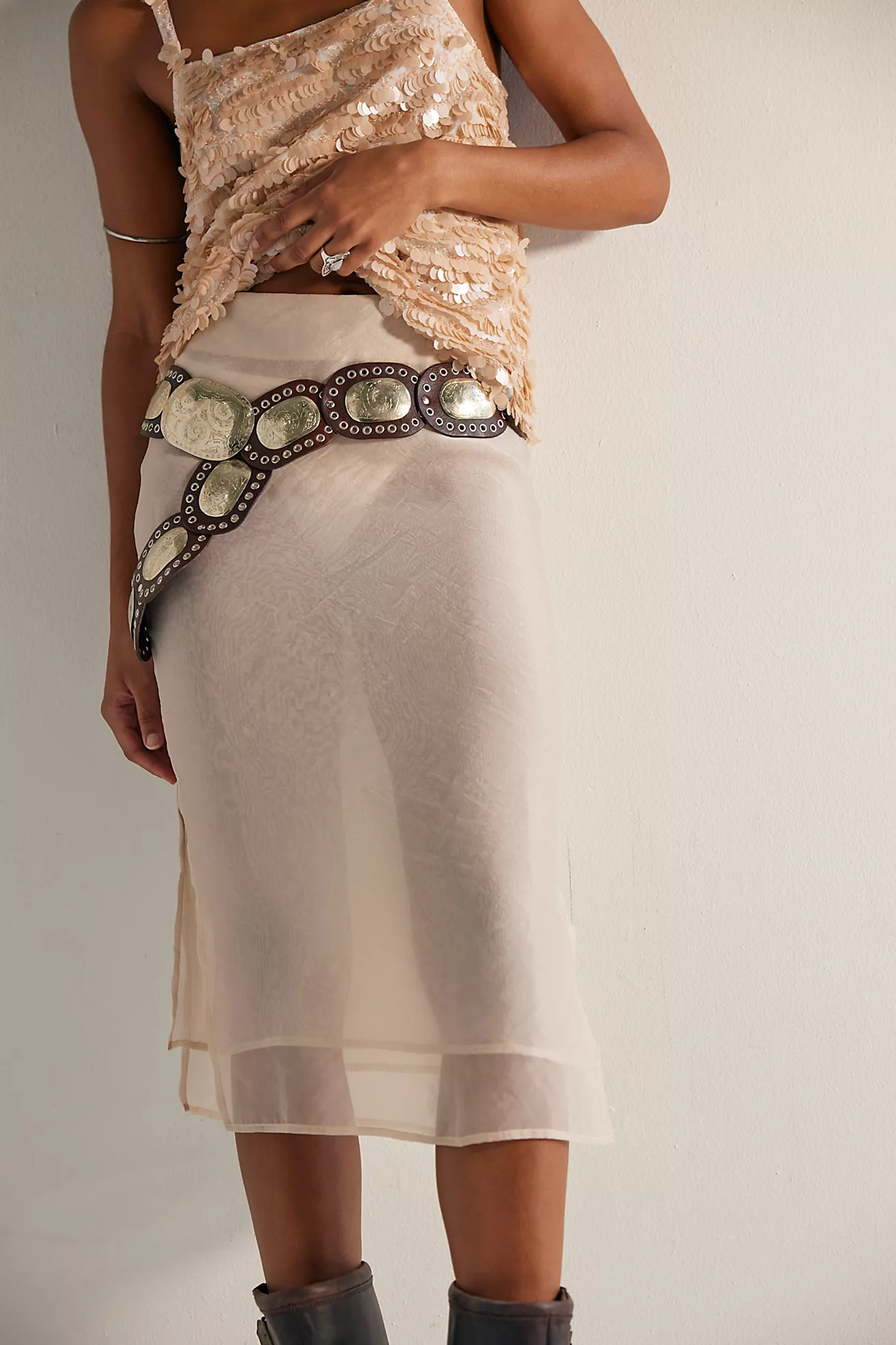 Sheer Luck Midi Skirt