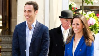 James and Pippa Middleton depart the Goring Hotel the day after Prince William and Kate's wedding