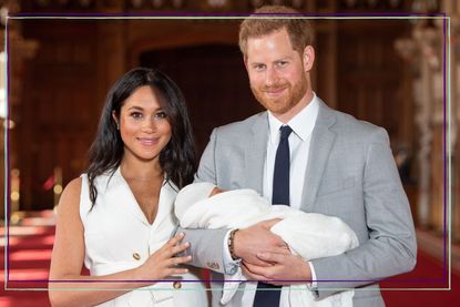 Meghan Markle, Prince Harry and Prince Archie as a baby in his arms