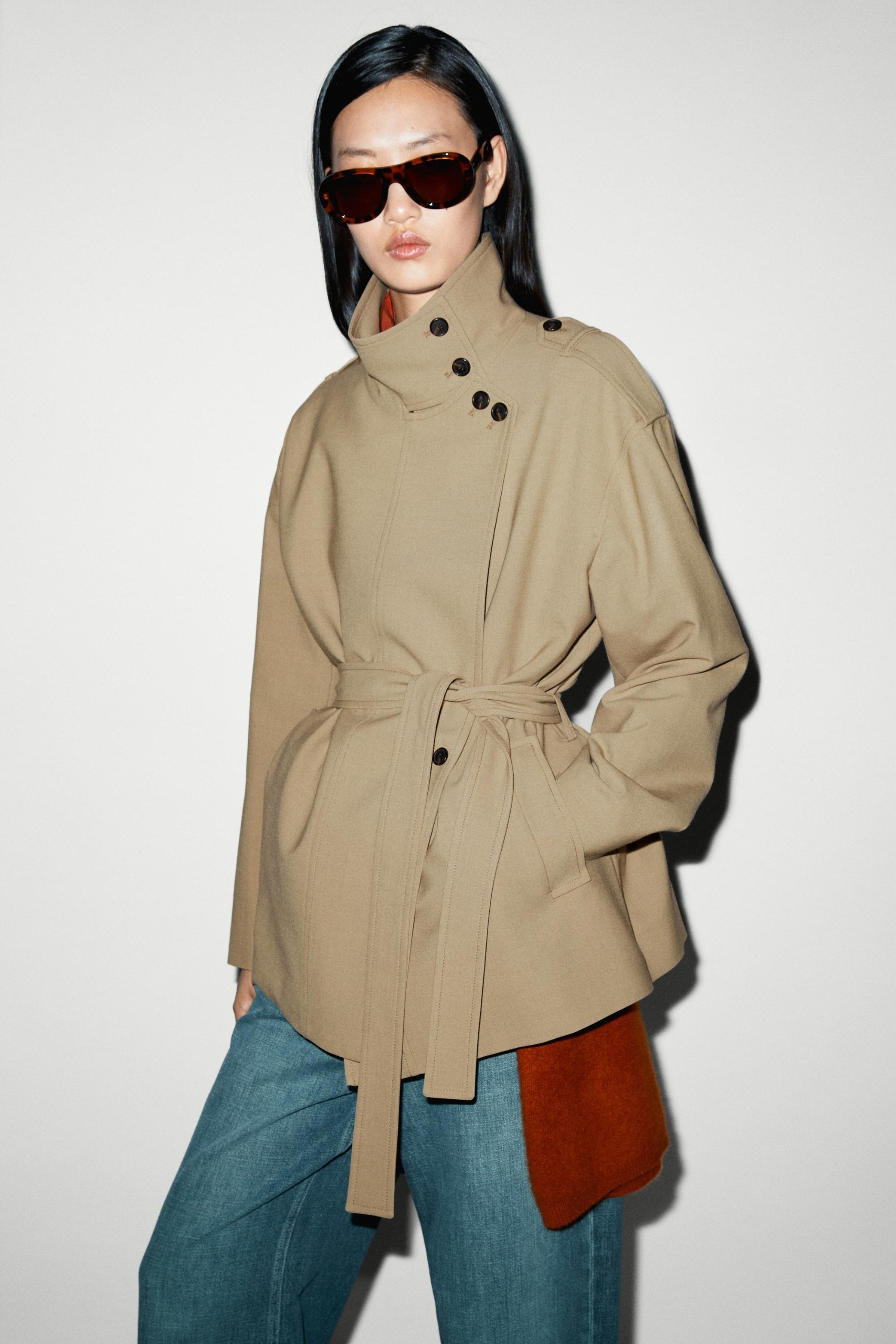 Massimo Dutti, Mid-Length Belted Trench Coat