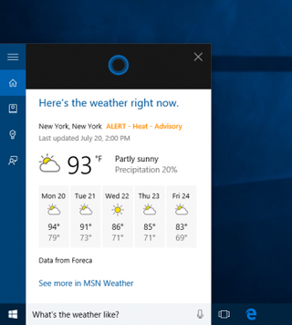 Cortana weather