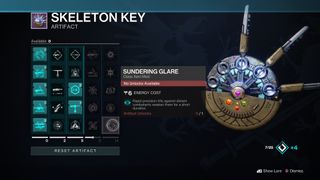 Destiny 2 season of plunder skeleton key artifact mod sundering glare tooltip