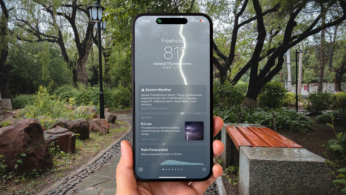 iOS 18 Weather alerts on an iPhone