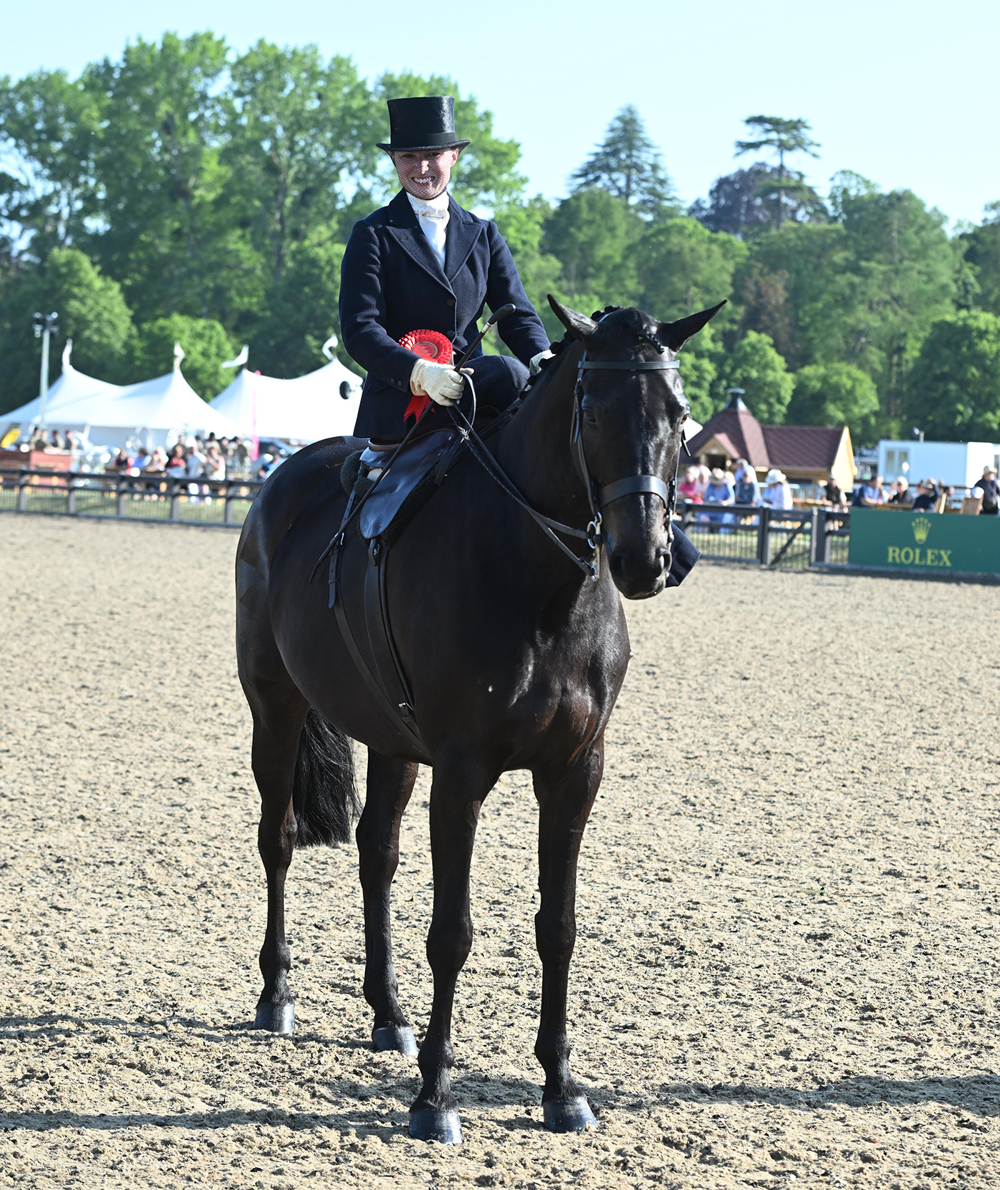 Beth Jacomb riding her own Triple Crown III to win the ladies&amp;rsquo; hunter class at Royal Windsor Horse Show