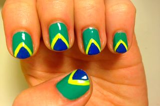 Brazil flag nails final step