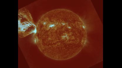an image of a solar flare erupting from the sun