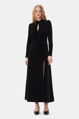 Black Velvet Long Dress