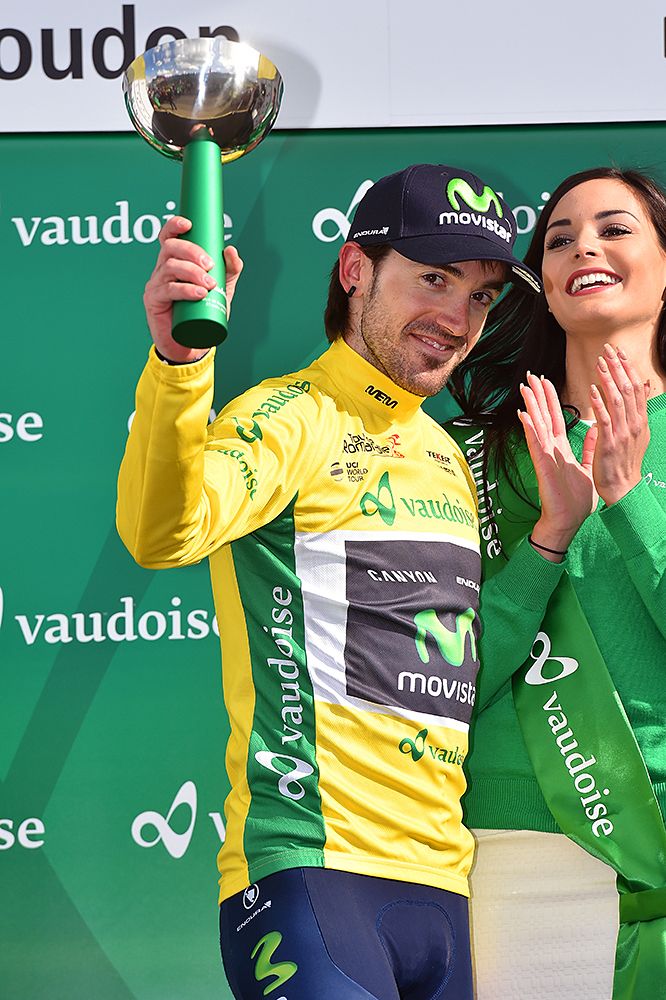 Ion Izagirre (Movistar) in yellow at Tour de Romandie