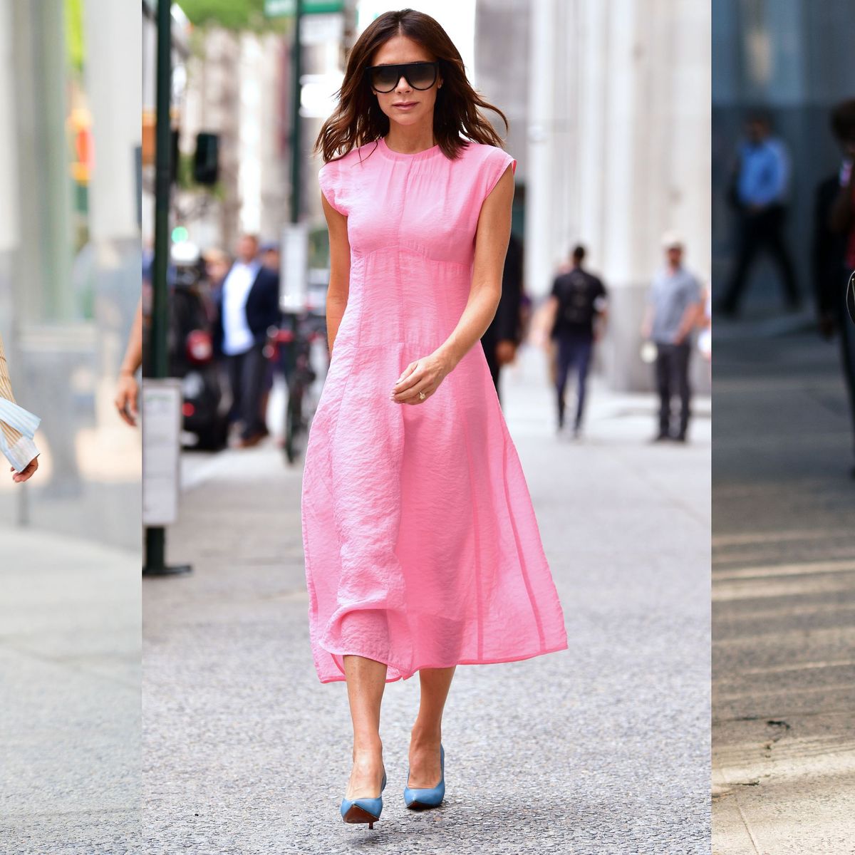 Victoria Beckham Wore a Bright Pink Dress in New York City | Marie Claire