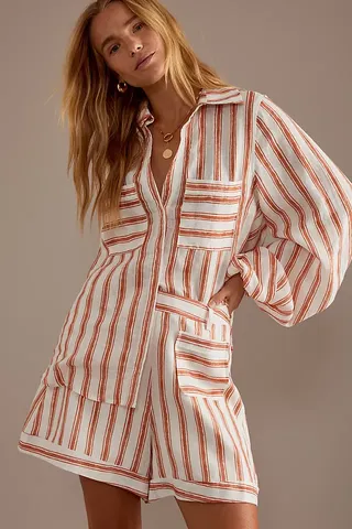 Sancia Ellie Balloon-Sleeve Linen Shirt