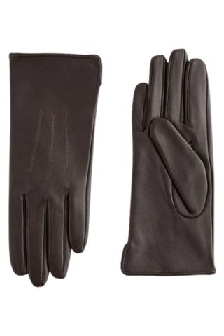 Next Leather Gloves in Chocolate Brown