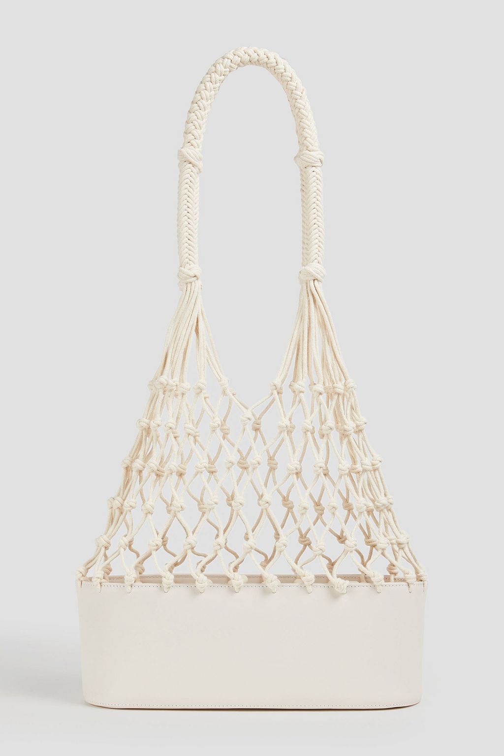 Macramé and Leather Tote