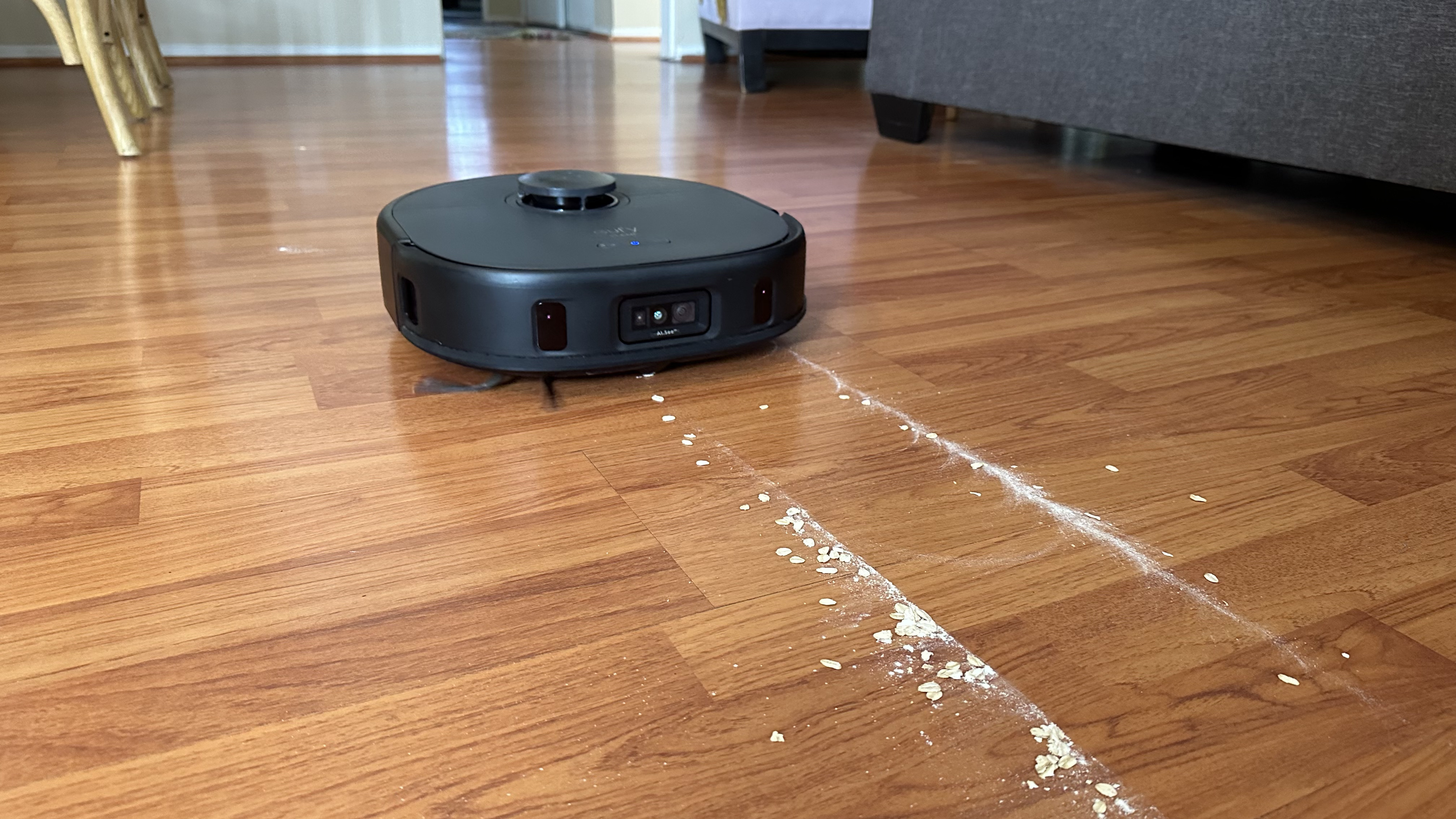 Eufy X9 pro attempting to clean up oats and flour