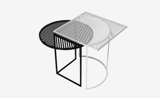 'Iso-A & Iso-B' round and square tables in black and white by Paris-based studio Pool for Petite Friture