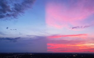 an image of a split sunset taken in july in north carolina