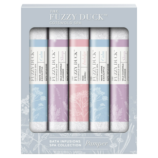 A gift set containing The Fuzzy Duck Cotswold Spa Bath Salts