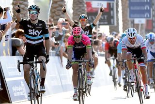 Elia Viviani wins stage two of the Dubai Tour (DANIEL DAL ZENNARO)