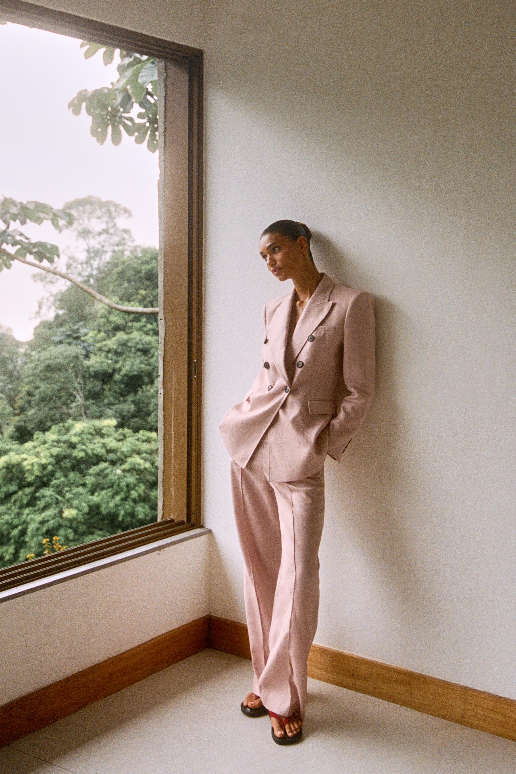 100% Linen Straight Trousers