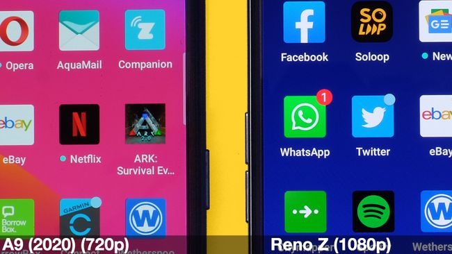 Экран Oppo A9 2020 по сравнению с экраном Reno Z
