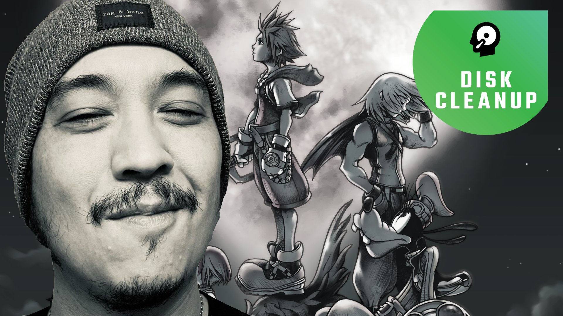 Ziegler in front of a Kingdom Hearts backdrop