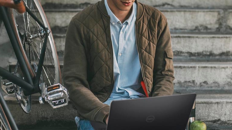 Particular person using computer