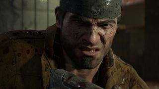 Gears of War: E-Day screenshot shows a man grimacing.