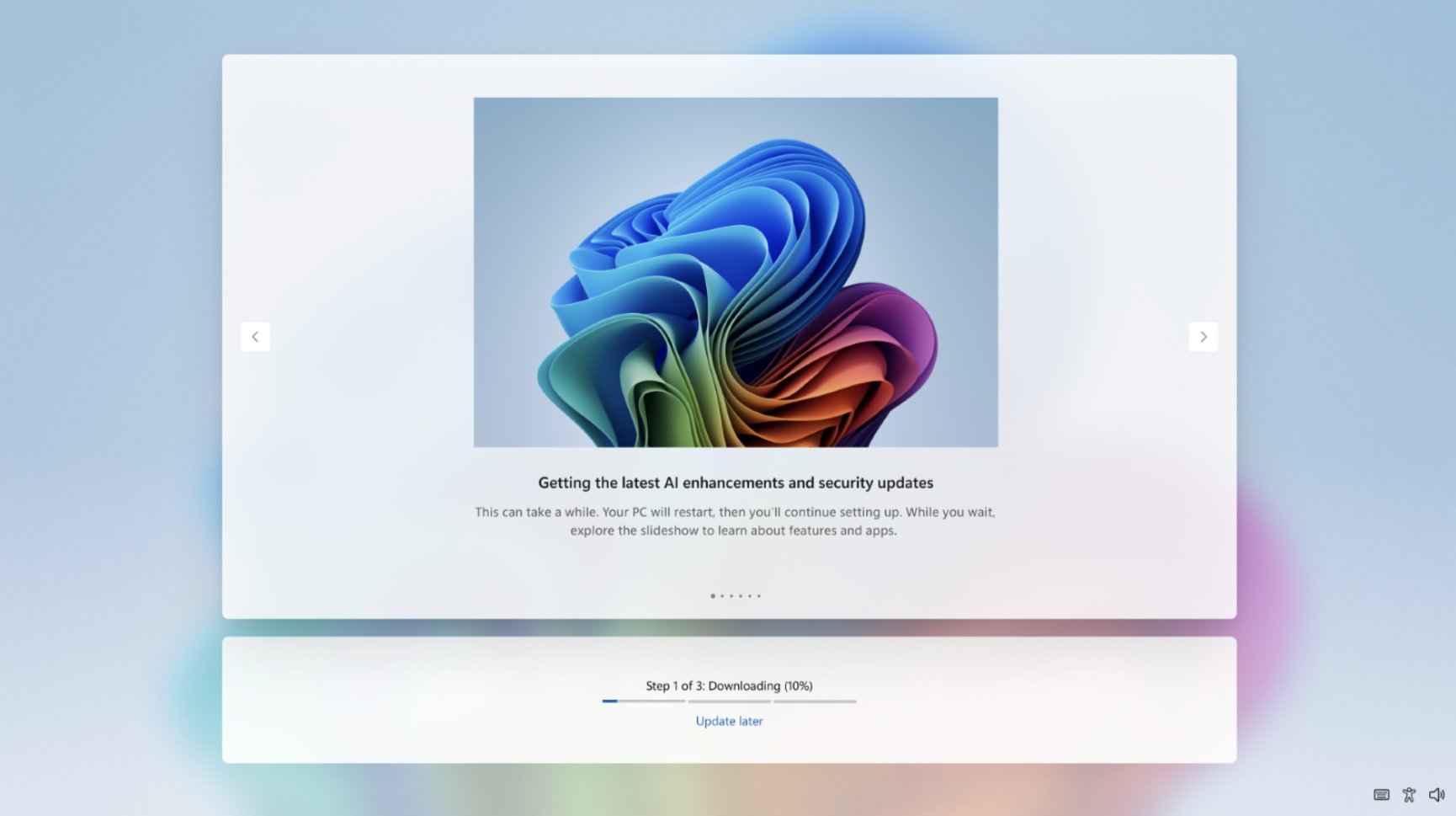Windows 11 OOBE update page
