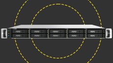 The Qnap TS-h1077AFU on the ITPro background