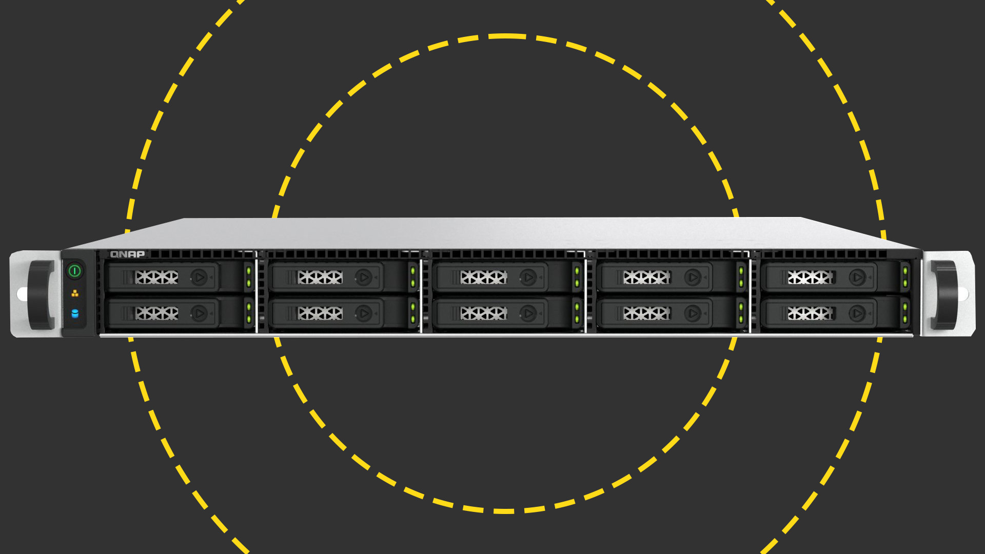 The Qnap TS-h1077AFU on the ITPro background