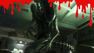 The Xenomorph patrolling the spaceship