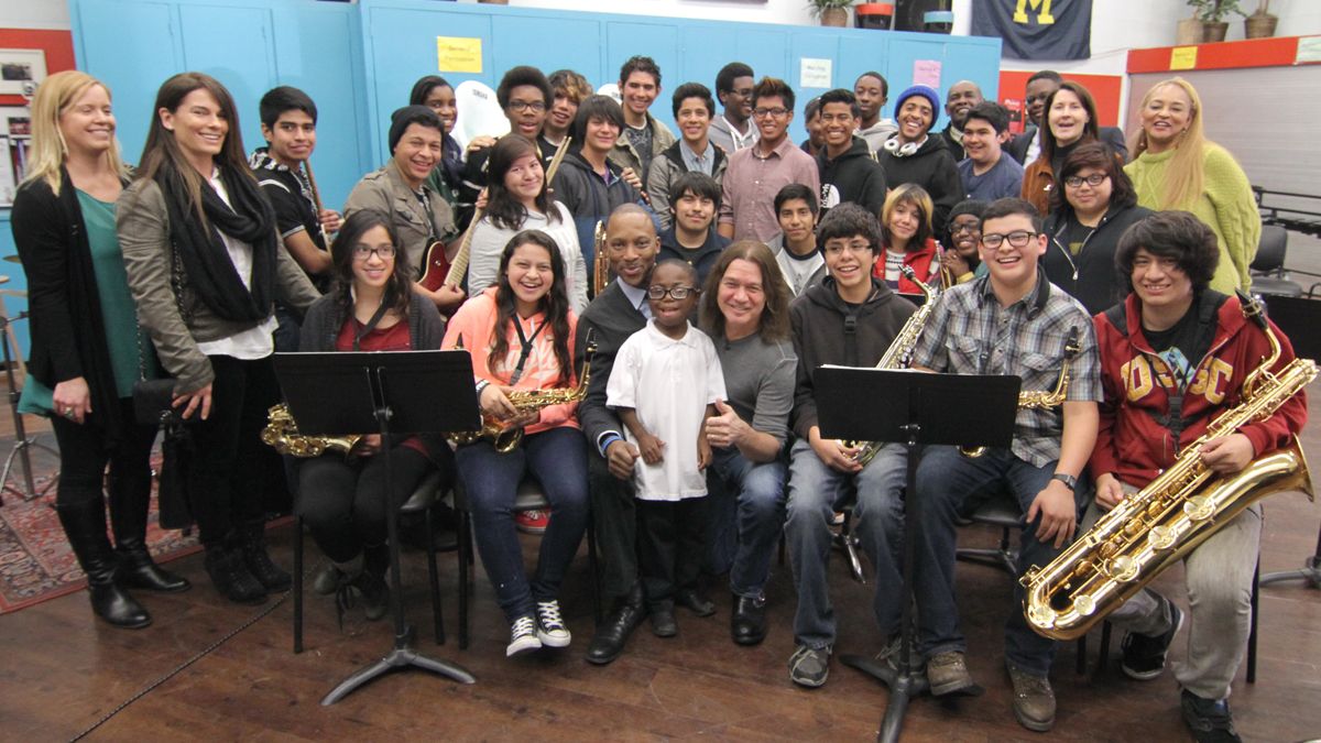 Eddie Van Halen working with the Mr. Hollan's Opus Foundation