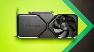 NVIDIA RTX 4070 Super Founders Edition front view against colorful background