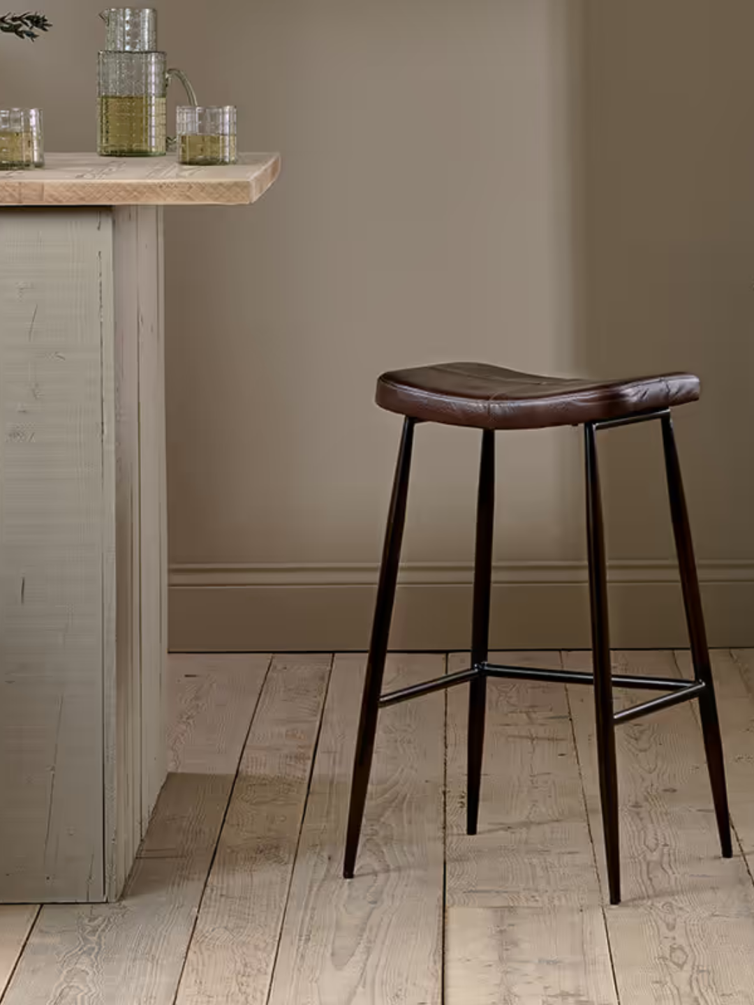 A leather stool