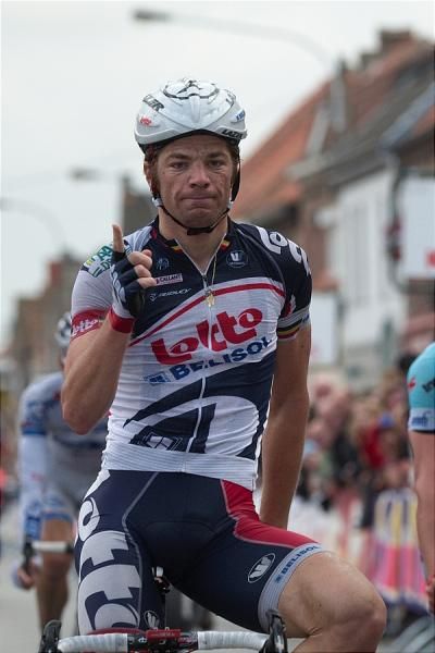 Jurgen Roelandts (Lotto Belisol Team) wins from the breakaway on stage 1
