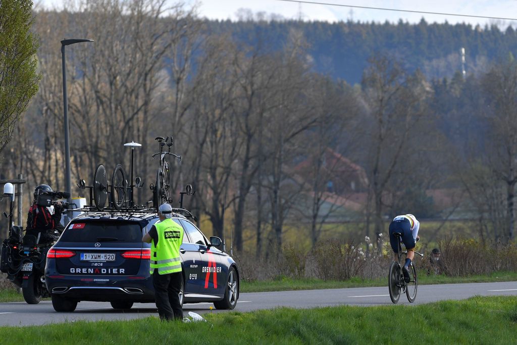 ORON SWITZERLAND APRIL 27 Filippo Ganna of Italy and Team INEOS Grenadiers during the 74th Tour De Romandie 2021 Prologue a 405km Individual Time Trial stage from Oron to Oron 700m ITT TDR2021 TDRnonstop UCIworldtour on April 27 2021 in Oron Switzerland Photo by Luc ClaessenGetty Images