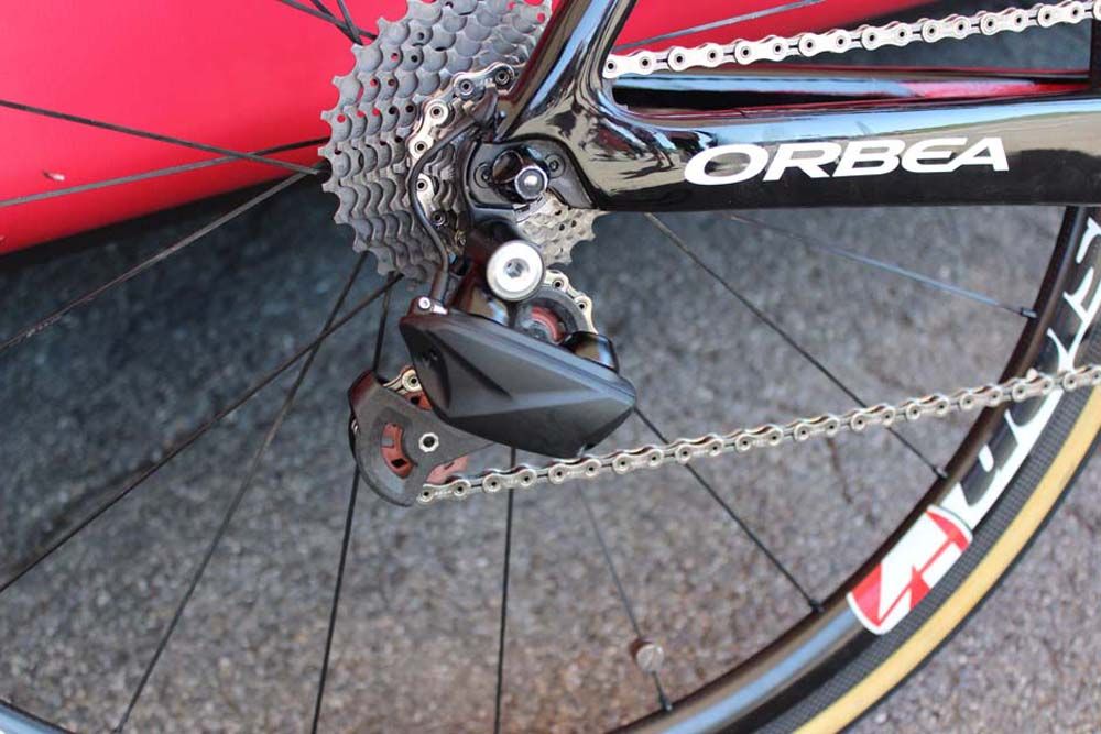 The FSA rear derailleur on Cyril Lemoine Orbea bike