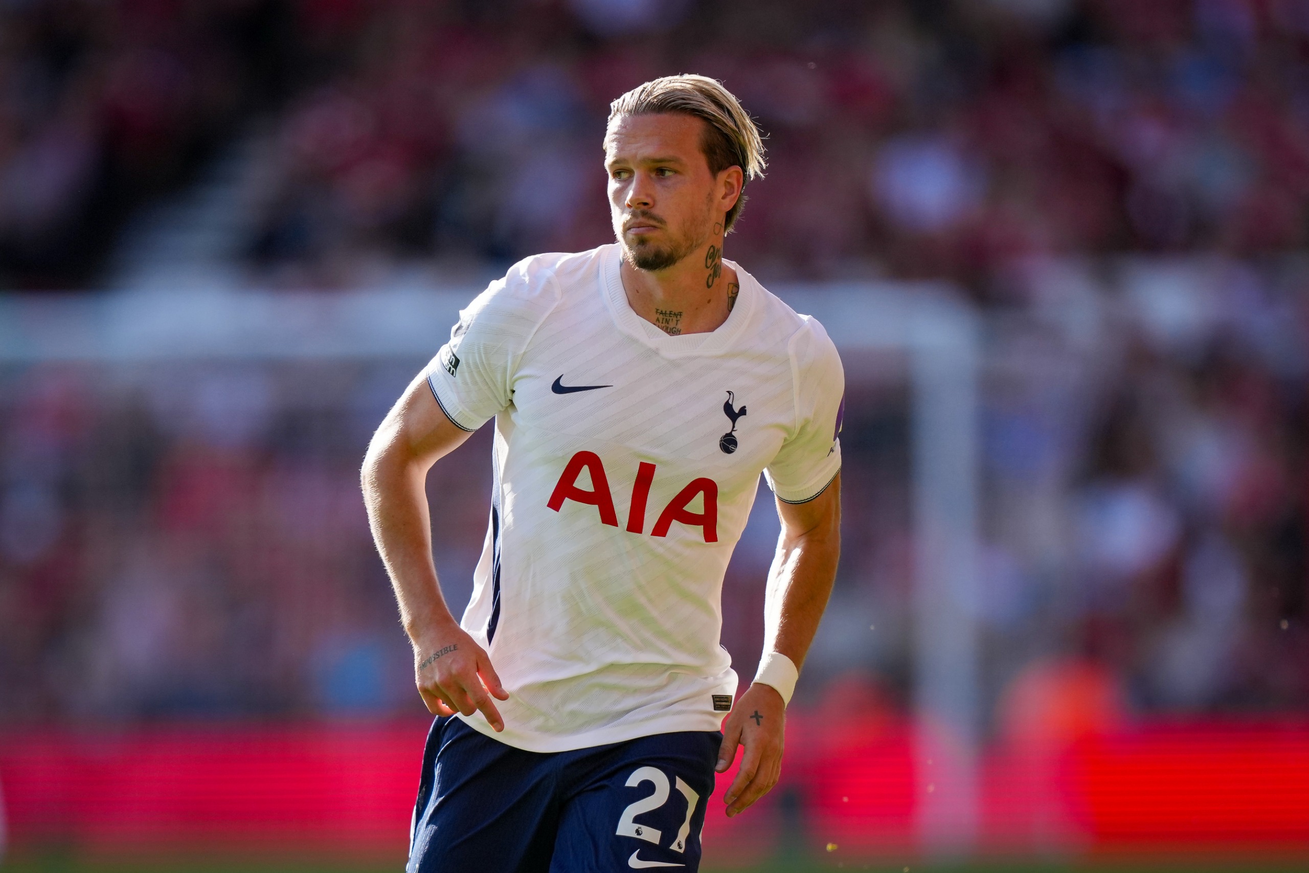 Mykhailo Mudryk in action for Tottenham Hotspur
