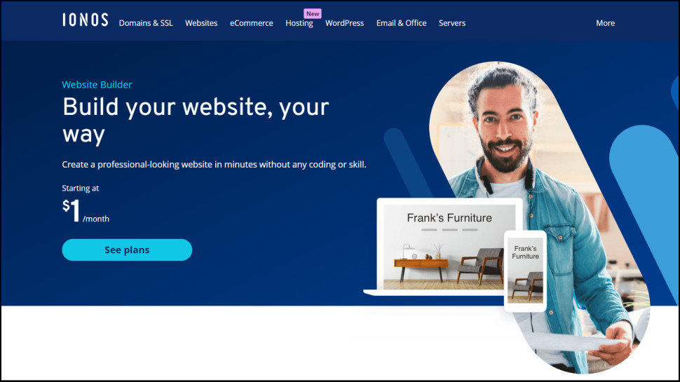 IONOS website builder service homepage