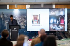 LFA2026 Murray Lecture Keynote - Echoes by Jayden Ali in action delivering the lecture on the theme of Belonging