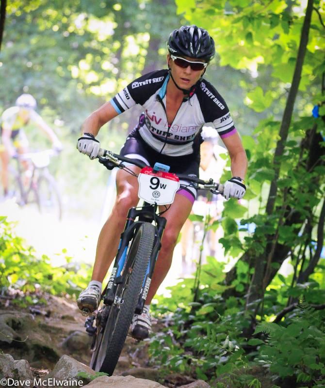 Amy Beisel (Liv Giant) riding the rock gardens with ease