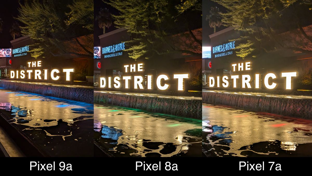 Camera samples comparing the Pixel 9a to the Pixel 8a and Pixel 7a.
