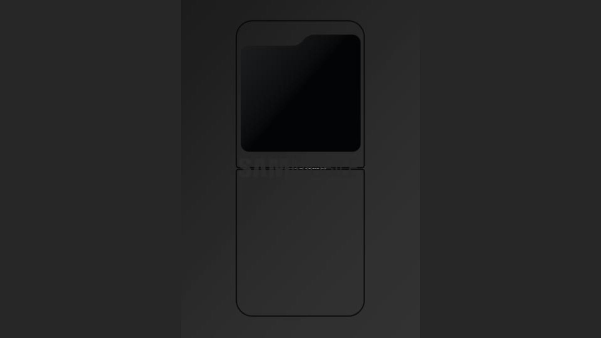 A render purporting to show the Galaxy Z Flip 5'S larger cover screen.