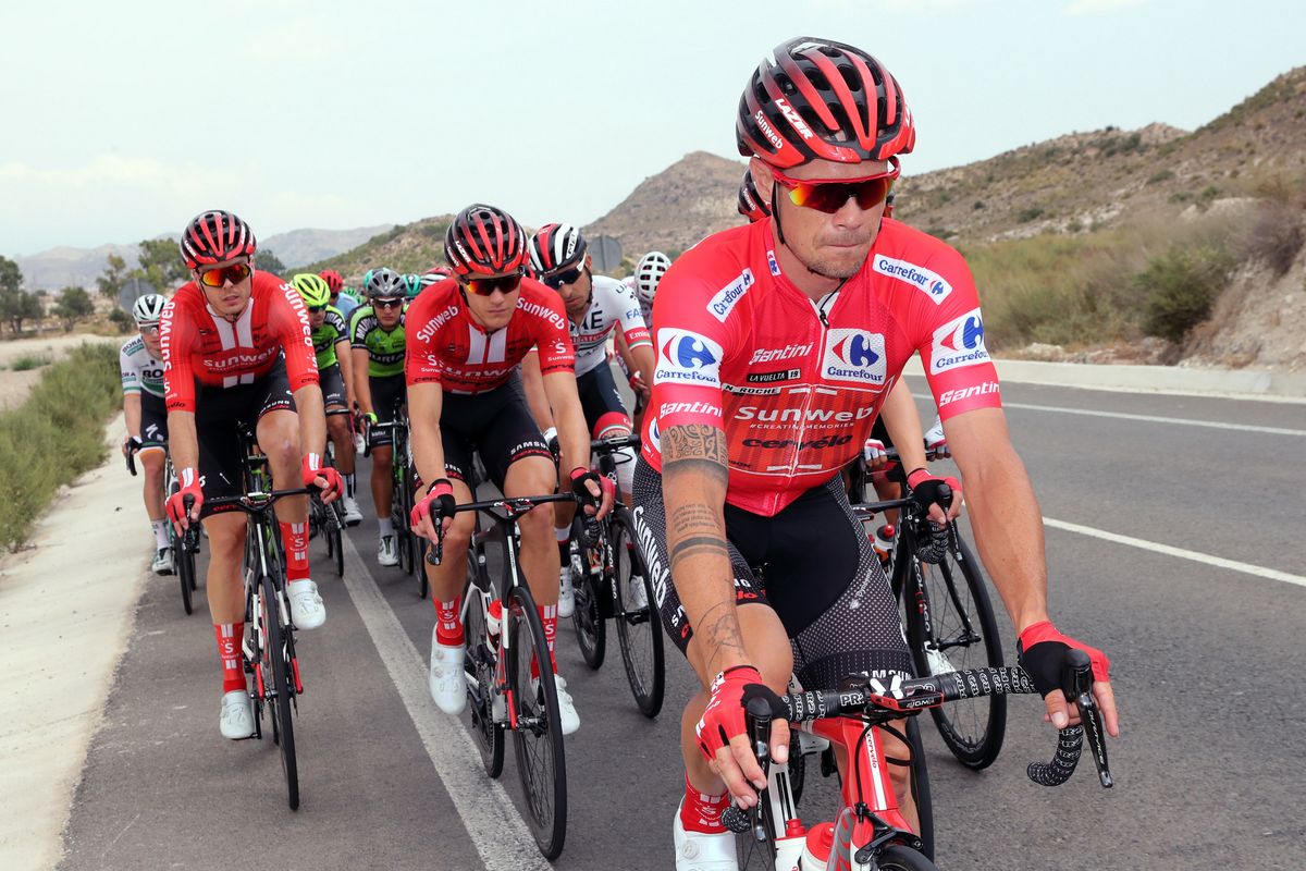 Nicolas Roche (Sunweb) leading the Vuelta a Espana
