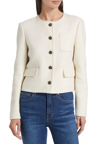 Veronica Beard Lyssa Wool-Blend Button-Up Jacket